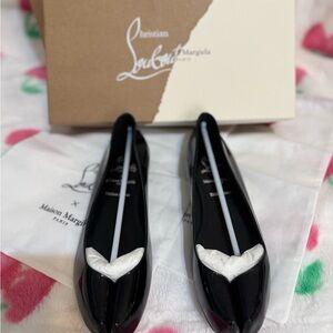 Christian Louboutin x Maison Margiela Black Patent Leather Tabi Flats